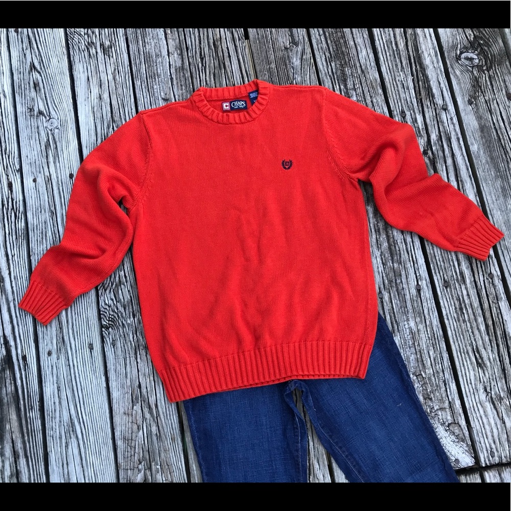 CHAPS Electric Red Pullover Crewneck Sweater L XL